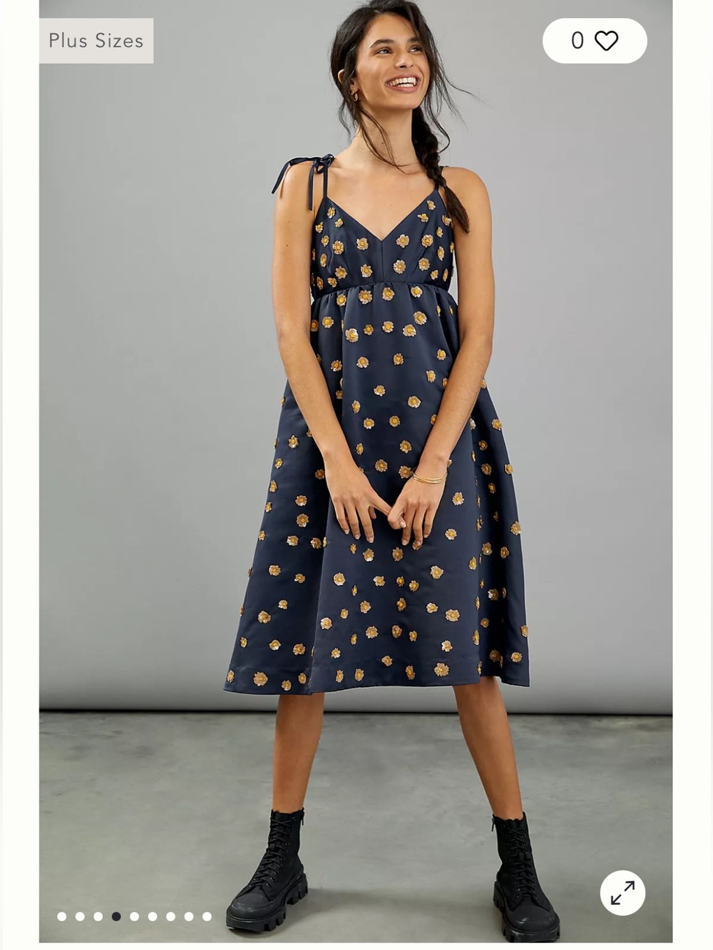 NWT Anthropologie size 4 Calysta midi dress with tie straps - Picture 2 of 11